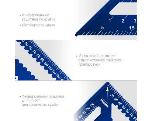 Угольник ЗУБР Кровельщик универсальный 5-в-1, 300 мм, 34391-30
