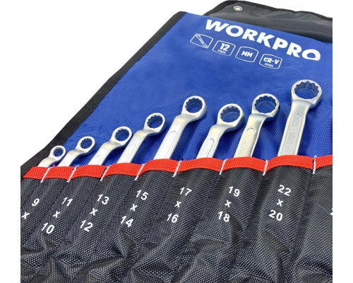Набор накидных ключей WORKPRO WP202510 двусторонних 12 штук 6-32 мм