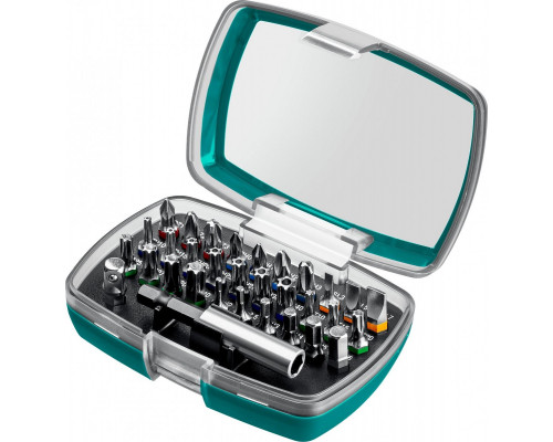 Набор бит KRAFTOOL C-Drive 32 многофун., адаптеры, цветная маркир. 32 пред. 26067-H32