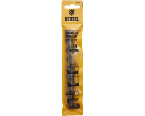 Бур SDS-plus Denzel Cobalt W-tip, 14x160 мм по бетону, двойная спираль 705029
