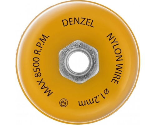 Щетка для УШМ Denzel 74465 75 мм, чашка, нейлоновая щетина, М14