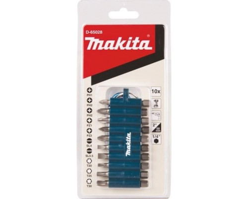 Набор бит и насадок MAKITA D-65028 подвесной 10 предметов D-65028