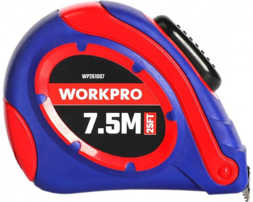 Рулетка WORKPRO WP261007 пластмассовая самоблокирующаяся 7.5 м х 25 мм