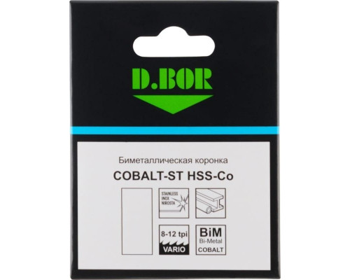 Коронка биметаллическая D.BOR COBALT-ST 76 мм (m42) мелкий зуб D-HS-BIM-ST-38-076