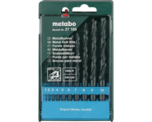 Набор сверл по металлу METABO HSS-R 10 шт. (1-10 мм) 627158000 627158000