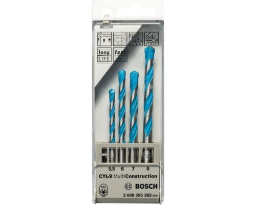 Набор универсальных сверл BOSCH CYL-9 Multi Construction 2608595362