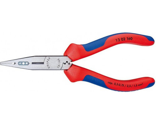 Плоскогубцы KNIPEX 1302160 для снятия изоляции и опрессовки контактов, 160 мм