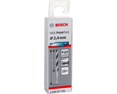 Сверло по металлу BOSCH HSS PointTeQ 2.4 мм 10шт 2608577192