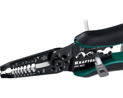 Клещи для снятия изоляции KRAFTOOL PK-60 многофункциональные, 0.5-6 мм2 22658