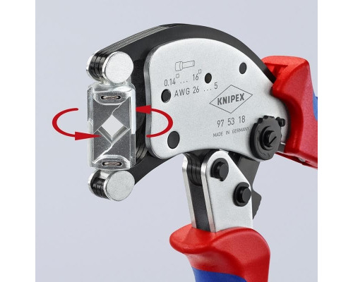 Инструмент для опрессовки кабельных наконечников KNIPEX 975318SB