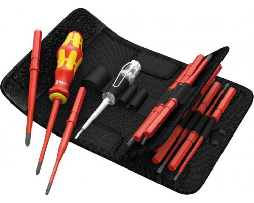 Отвертка с битами диэлектрическая WERA Kraftform Kompakt VDE 16 extra slim 1 16 предметов WE-003484 WE-003484