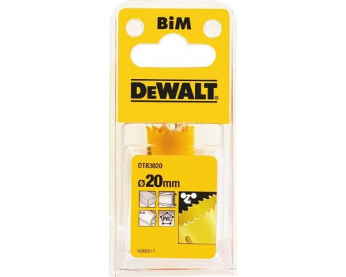 Коронка биметаллическая DeWALT COBALT 20 мм DT8120L-QZ DT83020-QZ