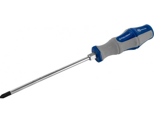 Отвертка крестовая Кобальт 646-607 ударная ultra grip PH2x150 мм S2, двухкомпонентная