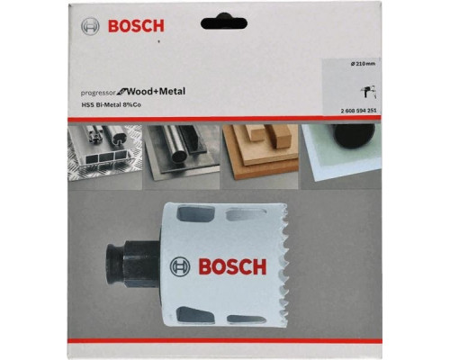 Коронка биметаллическая BOSCH PROGRESSOR 210 мм bim new 2608594251