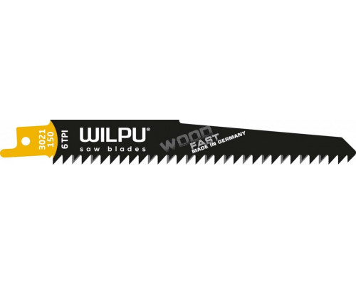 Полотна для сабельных пил WILPU 3021/150 древесины, пластмассы, гипсокартона 5шт/уп 1221500005