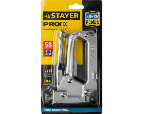 Скобозабиватель ручной STAYER Pro 53 степлер для тип 53 (4-14 мм), professional 3150_z01
