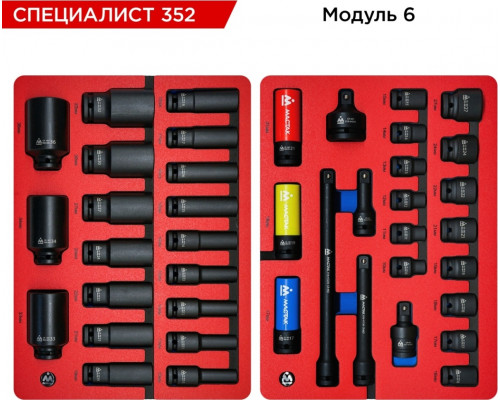 Тележка инструментальная МАСТАК "СПЕЦИАЛИСТ 352" с набором инструментов 352 пр, синяя