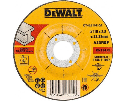 Отрезной круг по металлу DeWALT 115х3x22.2 мм A24RBF DT42210Z-QZ DT42210Z-QZ