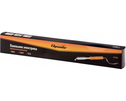 Электропаяльник Sparta 100 Вт, 220 В с ручкой из дерева 913104