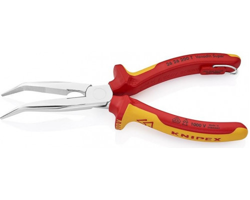 Длинногубцы диэлектрические KNIPEX 2626200T 200 мм с режущими кромками, хромированные KN-2626200T