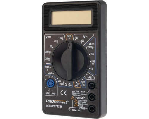 Мультиметр цифровой Proconnect M838 портативный 13-3013