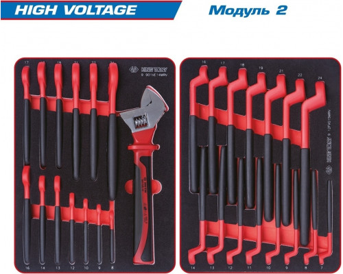 Тележка инструментальная KING TONY HIGH VOLTAGE с набором инструментов 117 предметов, синяя 9G38-117MRVEB