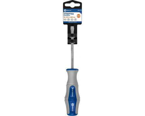 Отвертка шлицевая Кобальт 646-270 ultra grip sl 6,0х100 мм cr-v, двухкомпонентная ру