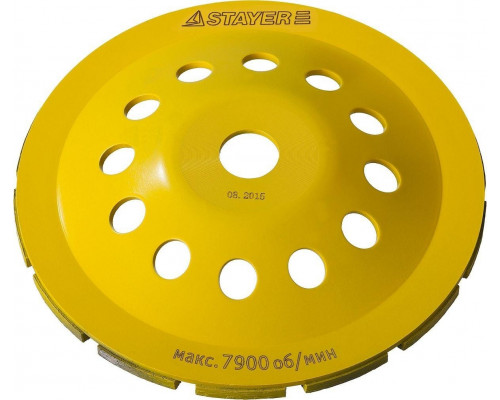 Алмазная чашка STAYER PROFESSIONAL сегментная однорядная, высота 22,2мм, 180мм 33382-180