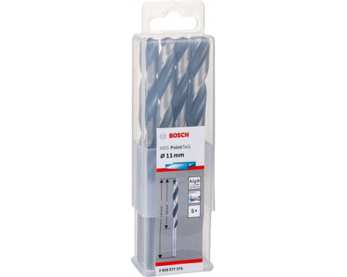Сверло по металлу BOSCH HSS PointTeQ 11 мм 5шт 2608577278