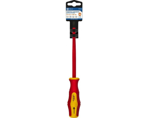 Отвертка диэлектрическая шлицевая Кобальт 646-461 ultra grip sl 6,5х150 мм cr-v, двухкомпонентная ру