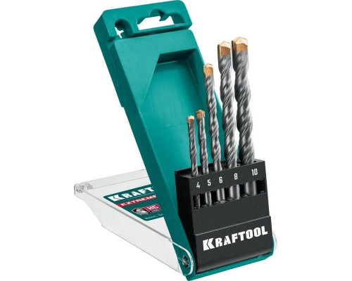 Набор сверл по бетону KRAFTOOL EXTREME 5 шт. (4, 5, 6, 8, 10 мм) 3-х гранный хвостовик 29166-H5