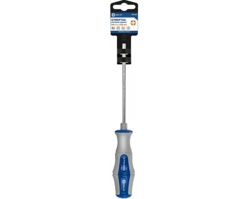 Отвертка крестовая Кобальт 646-607 ударная ultra grip PH2x150 мм S2, двухкомпонентная