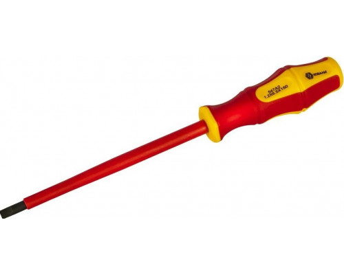 Отвертка диэлектрическая шлицевая Кобальт 646-461 ultra grip sl 6,5х150 мм cr-v, двухкомпонентная ру