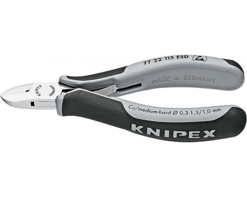 Бокорезы для электроники антистатические KNIPEX 7722115ESD, 115 мм