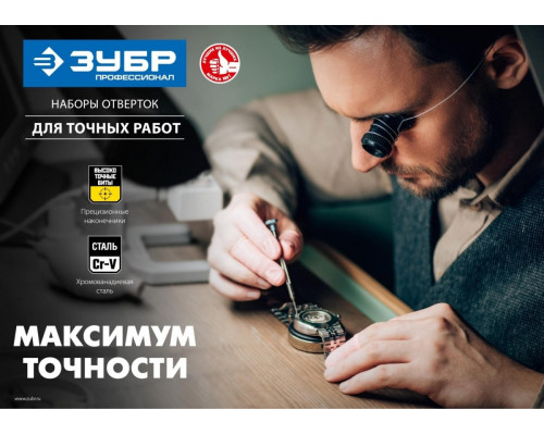 Отвертка с насадками ЗУБР Т-17 реверсивная для точных работ, 17 предметов 25626-H17_z01