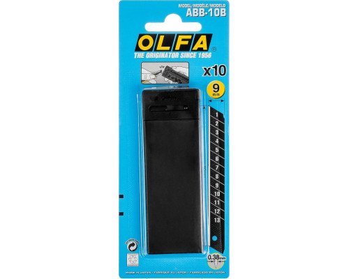 Лезвие для ножа Olfa OL-ASBB-10 excel black сегментированное, 9 мм, 10шт.