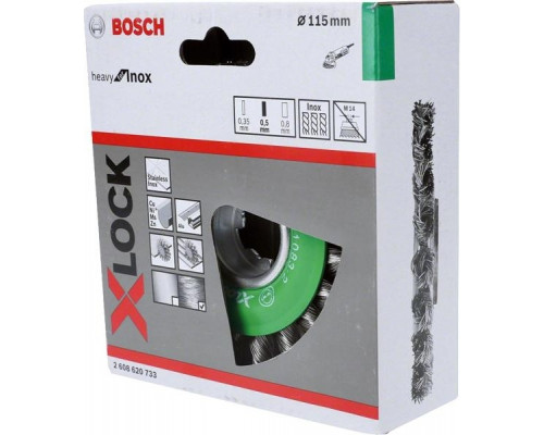 Щетка обдирочная для УШМ BOSCH круглая D-115 мм X-LOCK 2608620733