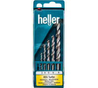 Набор сверл по дереву HELLER hss turbo (3,4,5,6,8 мм) (5 пр.) TD28817
