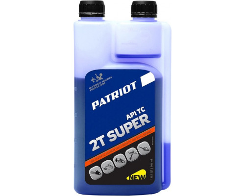 Масло для 2-тактных двигателей PATRIOT Super Active 2T 0,946 л полусинтетическое с дозатором 850030569