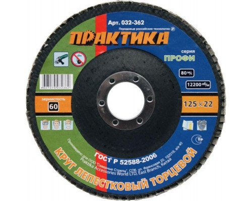Круг лепестковый ПРАКТИКА 125х22.2 мм P 60 032-362 032-362