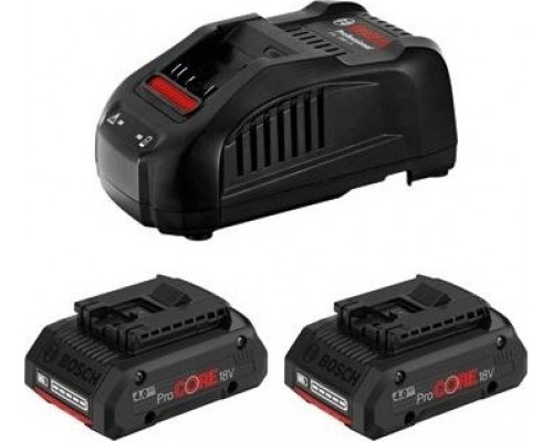 Набор аккумуляторов и зарядное устройство BOSCH GBA 18,0V 4,0 Ah Li-Ion + GAL1880CV 1600A016GF
