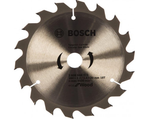 Пильный диск по дереву BOSCH ECO WOOD 160x20/16-18T 2608644372