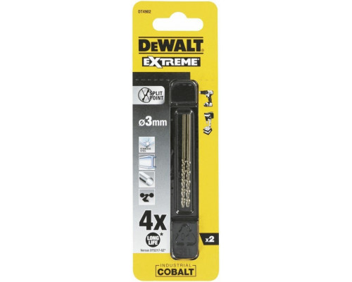 Сверло по металлу DeWALT 3 x 33 / 61 мм HSS-CO Extreme кобальтовое DT4902-QZ (2шт) DT4902-QZ
