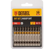 Набор бит Denzel PH2х50 сталь s2, шестигранный профиль, 10 шт. 11649