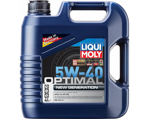 Масло моторное LIQUI MOLY SAE 5W40 Optimal New Generation 4 л 39033 39033