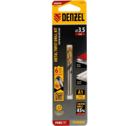 Сверло по металлу Denzel Р6М5, Golden Tip спиральное 3,5x70мм, многогранная заточка, 2шт 718270