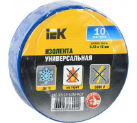 Изолента IEK ПВХ 0.13х15мм (рул. 10м) син. UIZ-13-10-10M-K07
