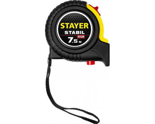 Рулетка STAYER STABIL 7,5м / 25мм профессиональная в ударостойком обрези 34131-075_z02