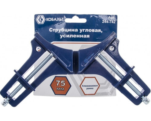 Струбцина угловая Кобальт 244-742 75 мм, усиленная