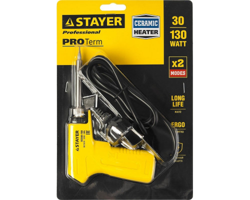 Электропаяльник STAYER PROTerm с пистолетной рукояткой 55308-130